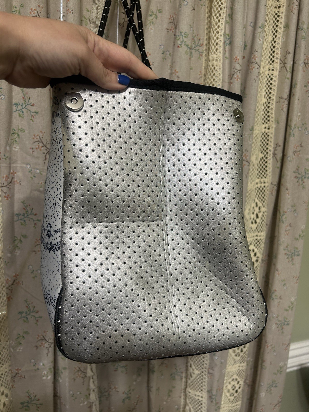 Parker & Hyde Silver Python and Grey Neoprene Str… - image 7