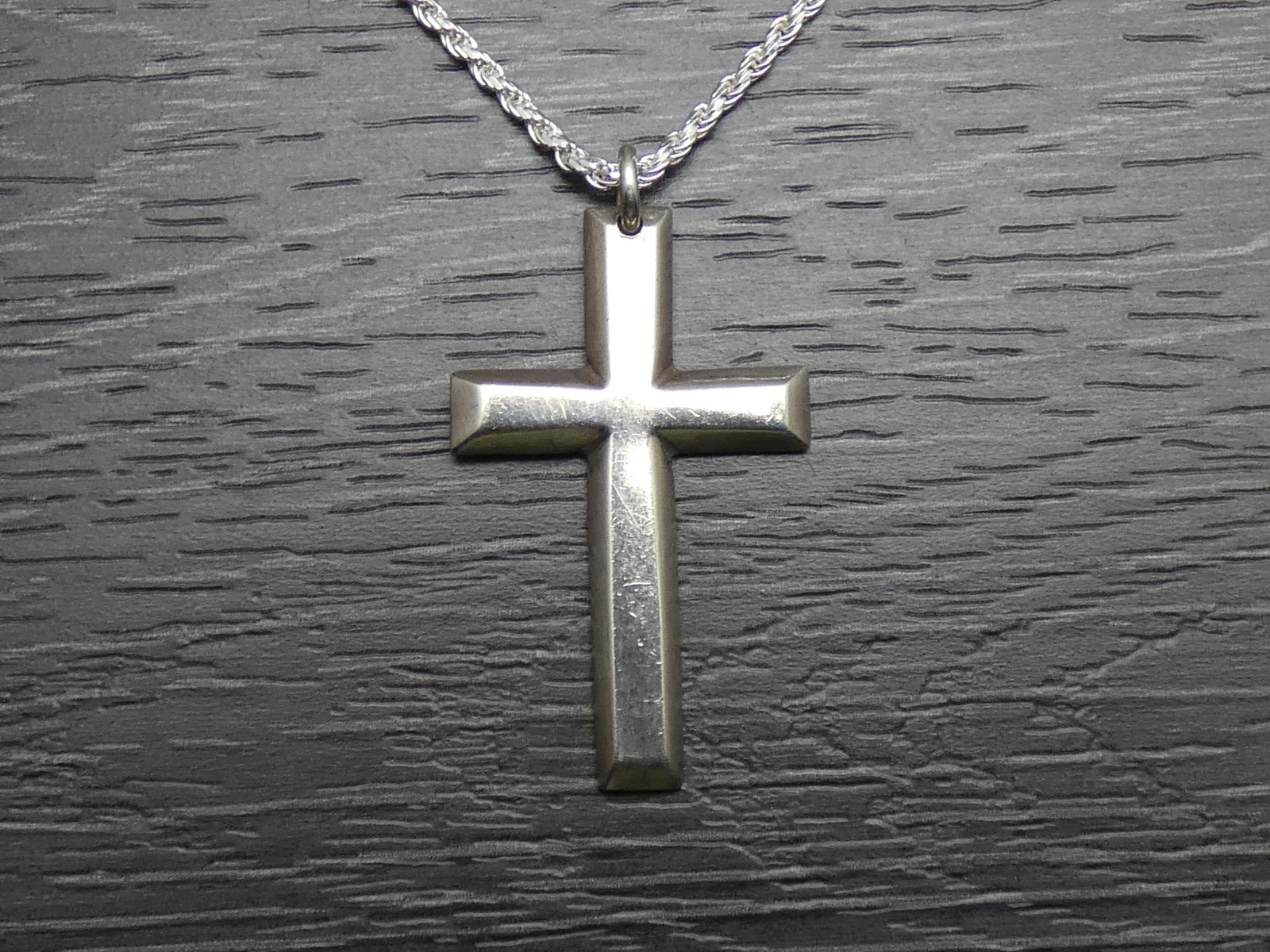 * Sterling Silver Large Solid Religious Cross Pen… - image 3