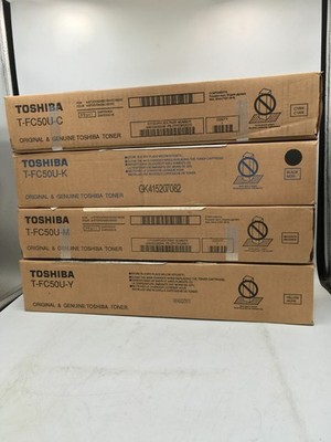 Genuine Set Of 4 Toshiba T-FC50U Toners 2M,Y,B For e-Studio 2555C,3055C,3555C RS