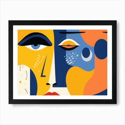 Abstraktes Portrait einer Frau 2 Kunst gerahmt Wandbild Poster Leinwanddruck Bild