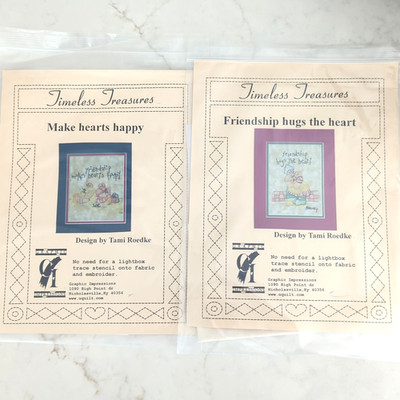 Lot 2 Timeless Treasures Embroidery Stencil Kits by Tammi Roedke primitive style