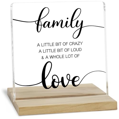 Quote Desk Decor Sign, Funny a Little Bit of Crazy Acrylic Plaque, Family