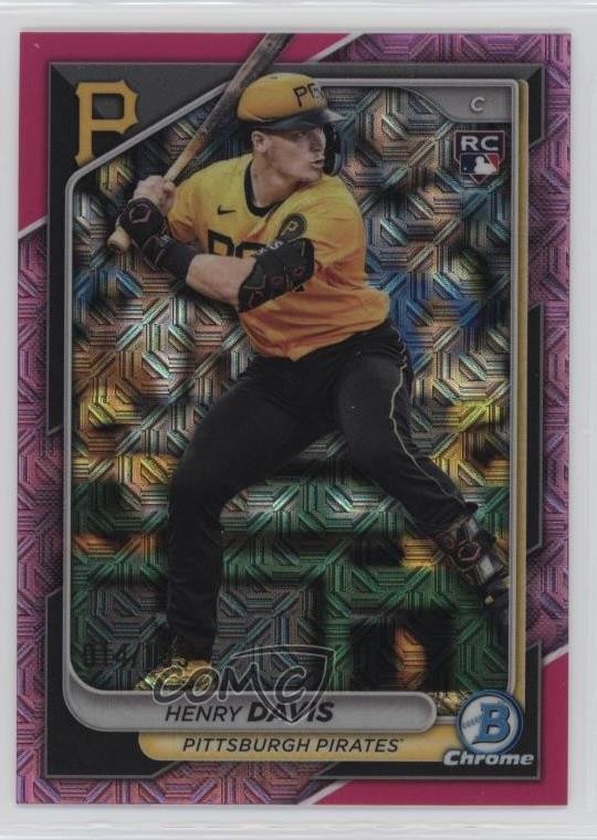 2024 Bowman Chrome Mega Box Pink Mojo Refractor 14/199 Henry Davis #7 1i72