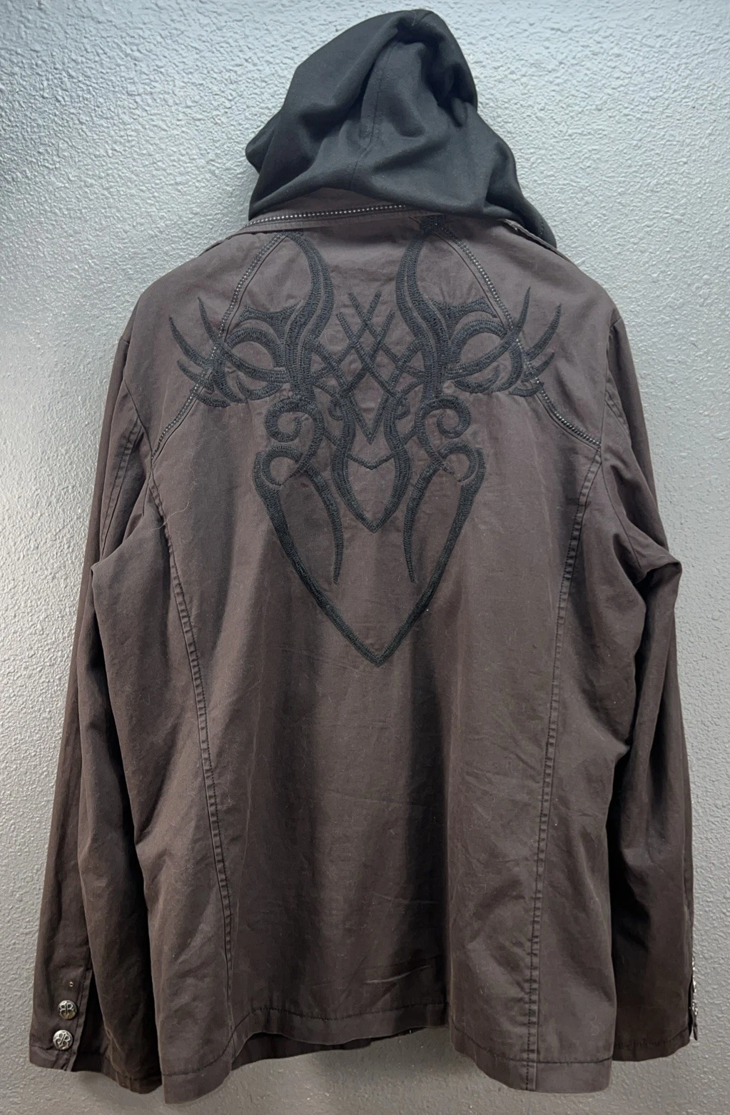 Roar "Brave Soul" blazer Men 2XL embroidered graphics removable black hoodie - product detail image 16