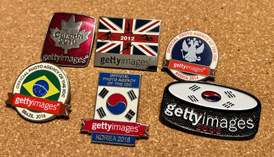 Getty Images Olympic Media Pin Lot   6 pins 2010 2012 2014 2016 2018