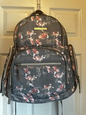 Bananafish Studio Floral Backpack Diaper Bag Gray Pink White Adjustable Straps
