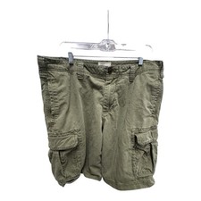Vintage Y2K GAP Men's 36 Cargo Shorts Army Green Canvas Faded Skater Grunge