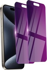 2 Pack Privacy Screen Protector for iPhone Gradient Purple 15 Pro