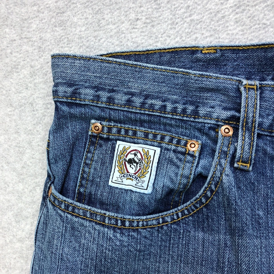 Cinch White Label Jeans Men's 40x34 Blue Dark American Workwear Relaxed Straight - Image 3 of 4