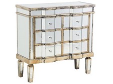 6 Drawer Chest MOZELA Mirrored Silver