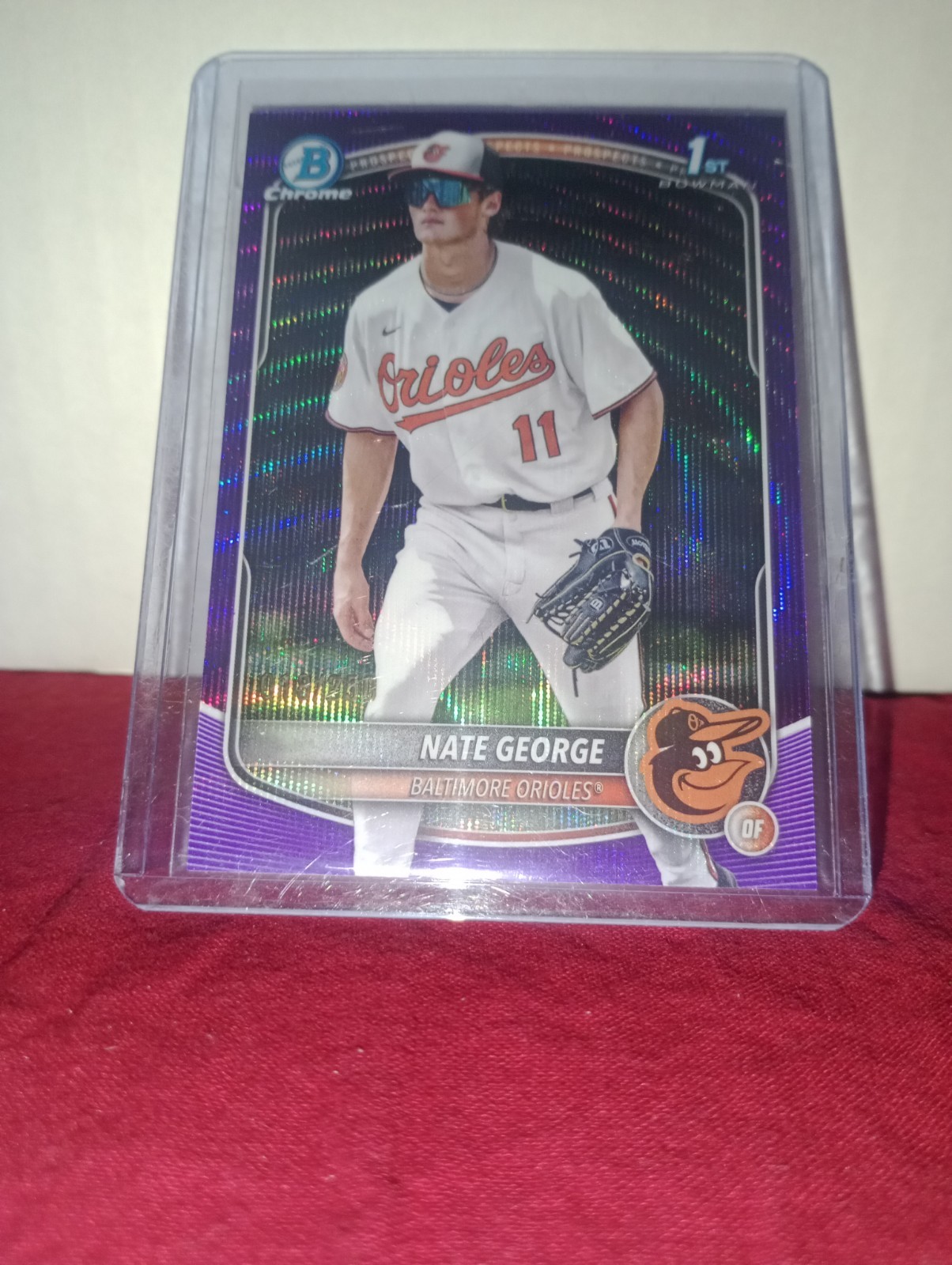 ⛽ ⛽ 2025 Bowman Chrome Nate George 1st Purple Wave /250 Orioles