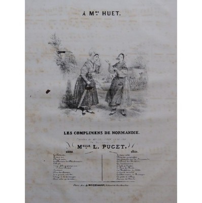 PUGET Loïsa Les Complimens de Normandie Klaviergesang 1840