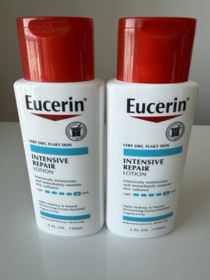 Lot of 2 Eucerin Intensive Repair Lotion 5 oz 48HR Fragrance Free