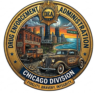 DEA Drug Enforcement Administration Chicago Division Mafia Design USA 4'' Decal