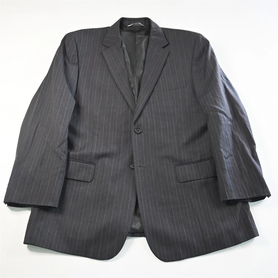 Pronto Uomo 42R 34x32 Marrón Rayas 100% Lana Hombre Chaqueta Pantalones Traje Foto 2 de 4