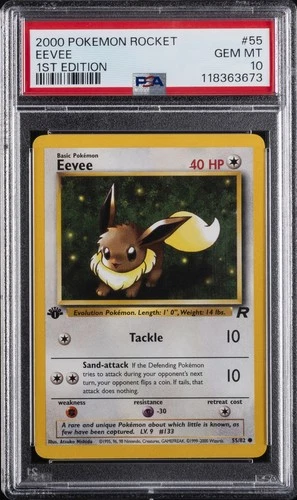 2000 POKEMON ROCKET 1ST ED #55 EEVEE PSA 10