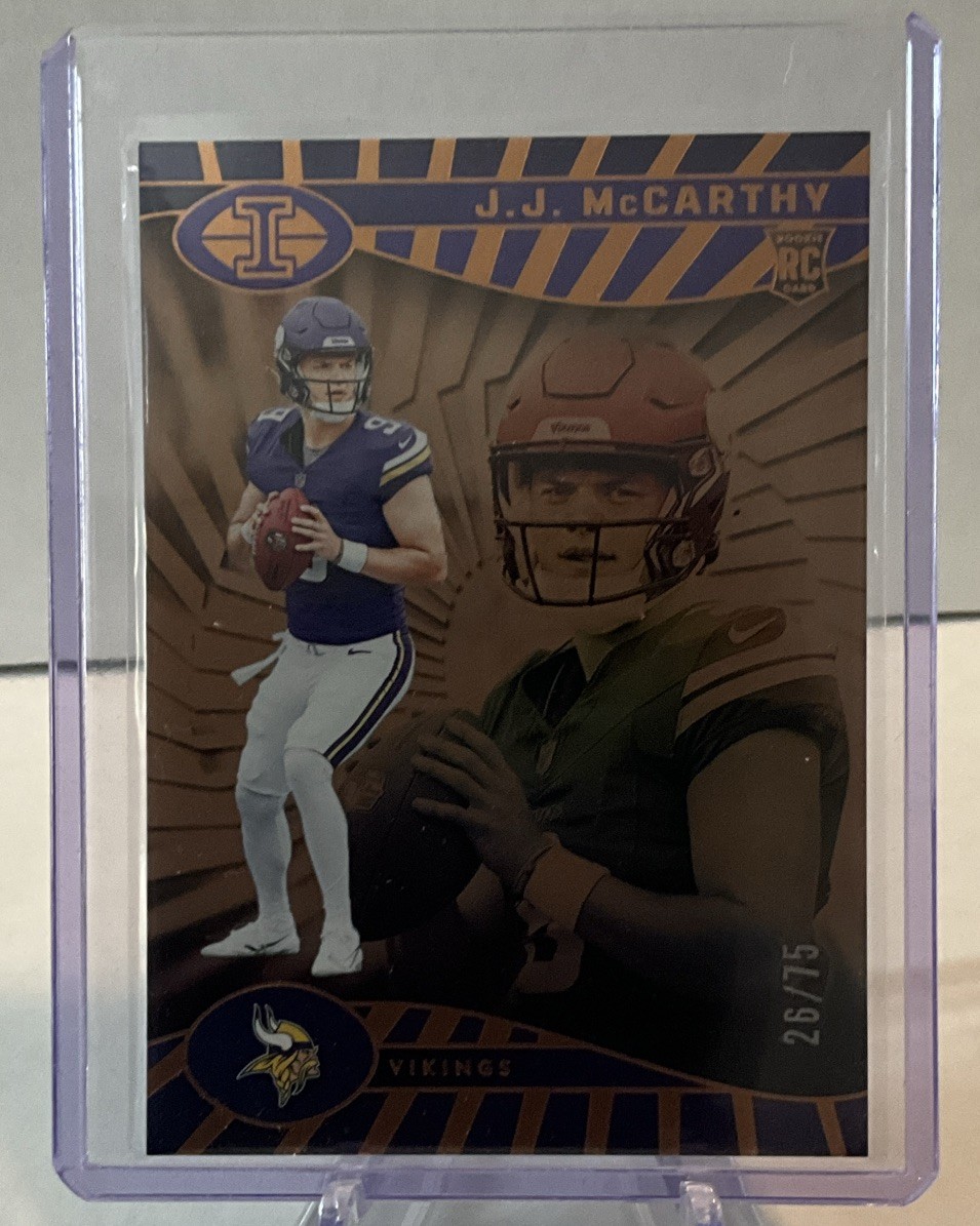 2024 Panini Illusions JJ McCarthy /75 RC BRONZE TROPHY SP #100 Vikings Rookie 🔥