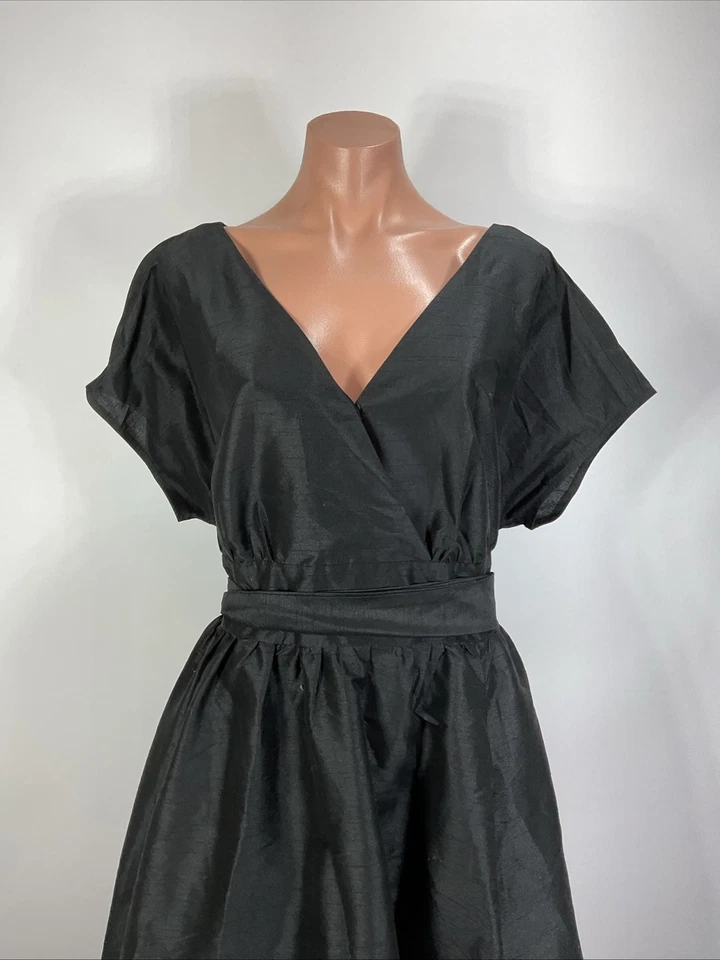 Eshakti Black Ball Gown Short Sleeve fit & flare Evening Formal dress 2X - Image 3 of 4