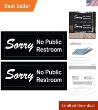 Professional 4 x 9 Inch No Public Restroom Sign Set for Business Use - 2 Pack