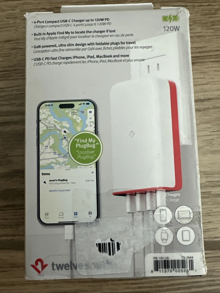 Bloque Cargador Twelve South PlugBug 120W USB-C, Hub Bloque Carga Rápida de 4 Puertos... Foto 3 de 3