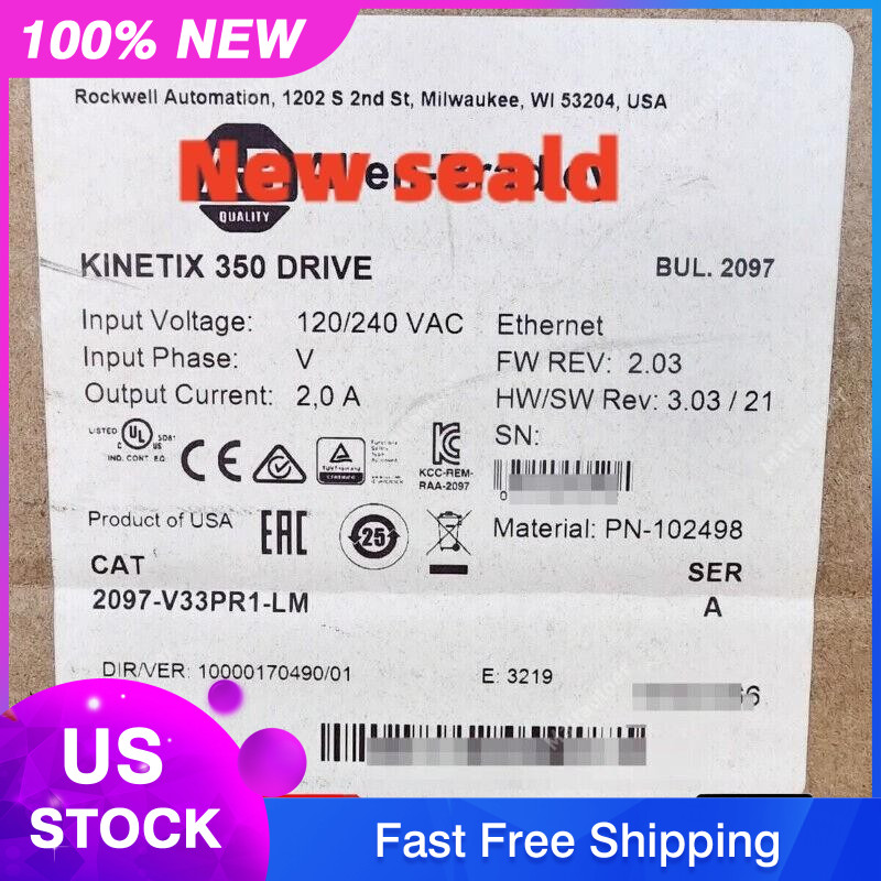 2097-V33PR1-LM  Kinetix 350 Servo Drive 2097V33PR1LM  Factory US Free Tax