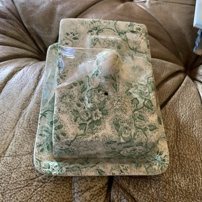 Laura Ashley Chintzware Vintage Antique Transferware Butter Cheese Dish 1989
