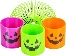 The Dreidel Company Halloween Coil Spring, Pumpkin Jack-O-Lantern 12-Pack