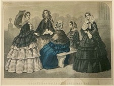 Godey's Unrivaled Colored Fashion Rare Original Victorian 1865 Hand Colored #1