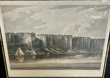 “PALISADES” [No. 19 of the Hudson River Port Folio] Aquatint, colored by hand