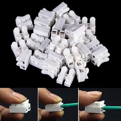 30X Electrical Connector Clamps Socket Clamps Splice Lock Wire Clamps 2 Pole YL 