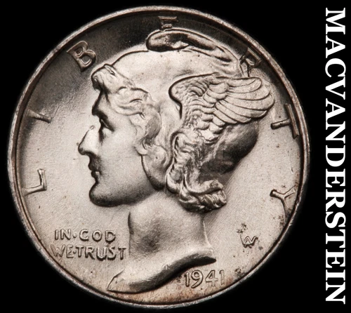 1941-S Mercury Dime- Super Choice Gem Brilliant Uncirculated++++ Luster #i2030
