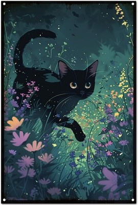 Free Pintree Original Vintage Cat Theme Wall Art PrintTin Metal Signs Home Décor