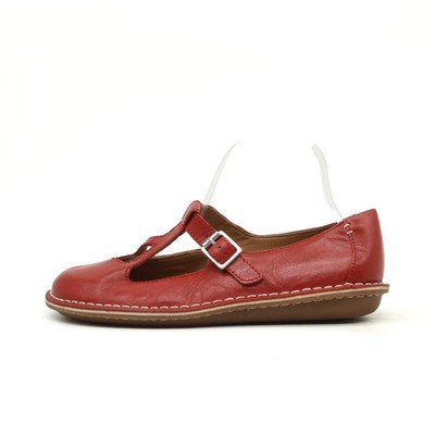 Clarks Damen Halbschuh EU 39.5 Artisan Rot Leder Bequem Mary Jane