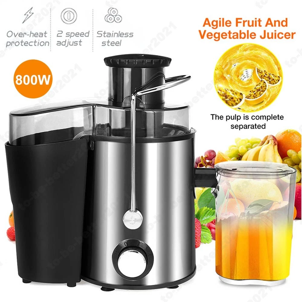 800W Kitchen Juicer Masticating Juicer Machine Dual Speeds Extractor Quiet Slow