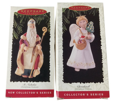 Hallmark Christmas Ornament CHRISTMAS VISITORS St. Nicholas and Christkindl MIB