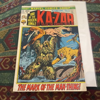 ASTONISHING TALES KA-ZAR #13 | Marvel VF+ 1972 Man-Thing 1st Comic Cover !!!