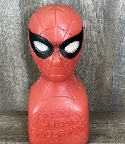 Vintage 1978 AJ Renzi Corp Marvel Comics Group Amazing Spider Man Blow Mold Bank