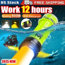 Diving Flashlight 100M Waterproof Scuba Torch Rechargeable Underwater Lamp