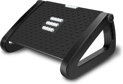 Büro Fußstütze unter Schreibtisch, höhen-/winkelverstellbar ergonomisch mittel, schwarz 