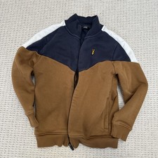 Next Boys 7y Zipper Jacket Jumper Pullover Brown Blue Great Cond