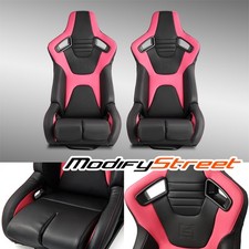 Venom Series Blackpink Pvc Reclinable Racing Seats Pair Wslider Leftright