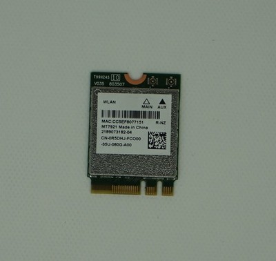 Dell MediaTek MT7921 WLAN Card - 2.4GHz/5GHz - 2.4 Gbps - Bluetooth 5.2 - R5DHJ