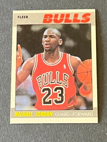 1987-88 Fleer Michael Jordan-.- Authenticated -- top edge trimmed