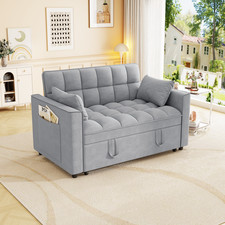53'' Velvet Convertible Sleeper Sofa Bed Loveseat Sofa Couch with Pull-Out Bed