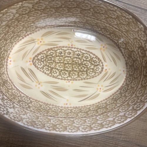 TEMP-TATIONS Old World Green Oval 2 Quart Ovenware Dish Flowers and Leaves - Picture 3 of 7