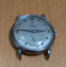 Vtg Omega 17 Jewels Bumper Automatic Sub Dial Seconds Stainless Steel Grade 344