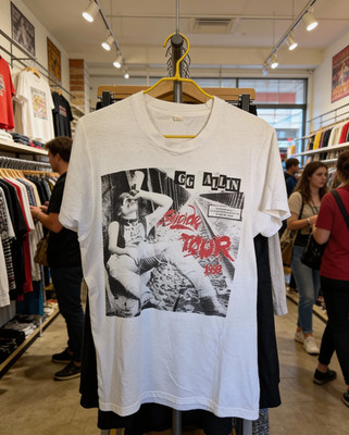GG Allin Tour 1990 Tour Band White Short Sleeve Unisex Shirt Reprint NWT