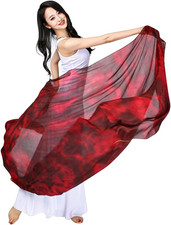 Women'S 100 Silk Belly Dance Veils and Hand Scarves Gradual Colors
