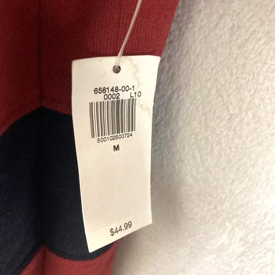 Camisa de Rugby Antigua Azul Marino Para Hombre Mediana Azul Rojo Rayas Manga Larga Cuello en Contraste Foto 4 de 4