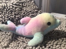 Aurora World Plush - Mini Flopsie - RAINBOW DOLPHIN 8 inch -Stuffed Animal Toy
